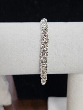 Lirm Italy 925 Silver Byzantine Bracelet 7"